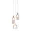 Suspension cylindrique en grappe 3 lumières Garnich