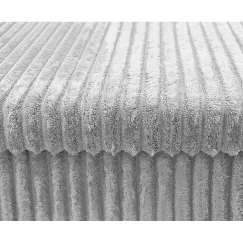 38 CORDUROY STORAGE BOX, 38cm H x 80cm W x 7cm D, Silver