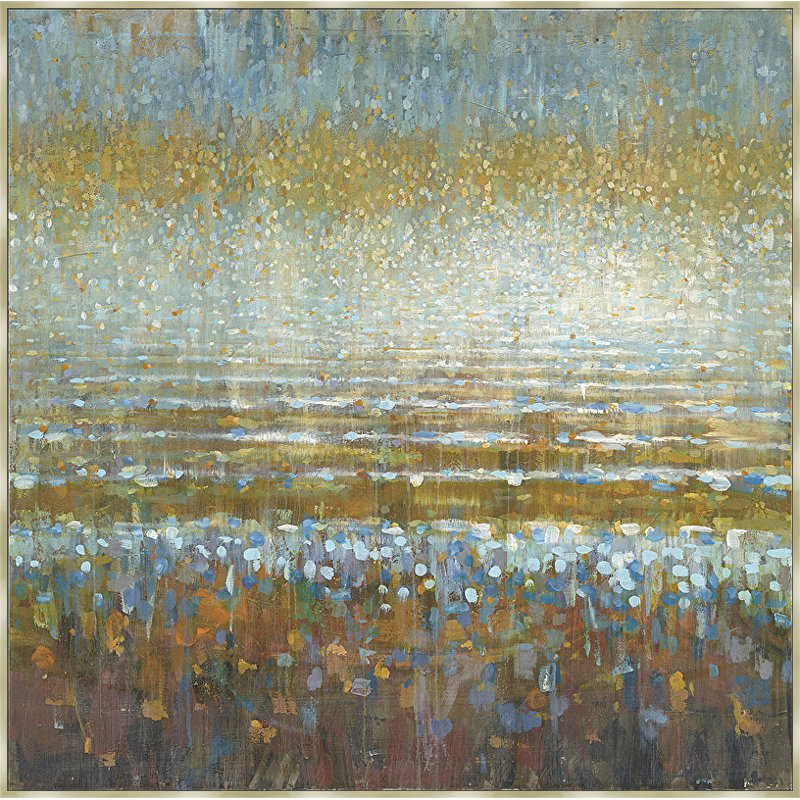 « pluie over the lake », reproduction d’art encadrée