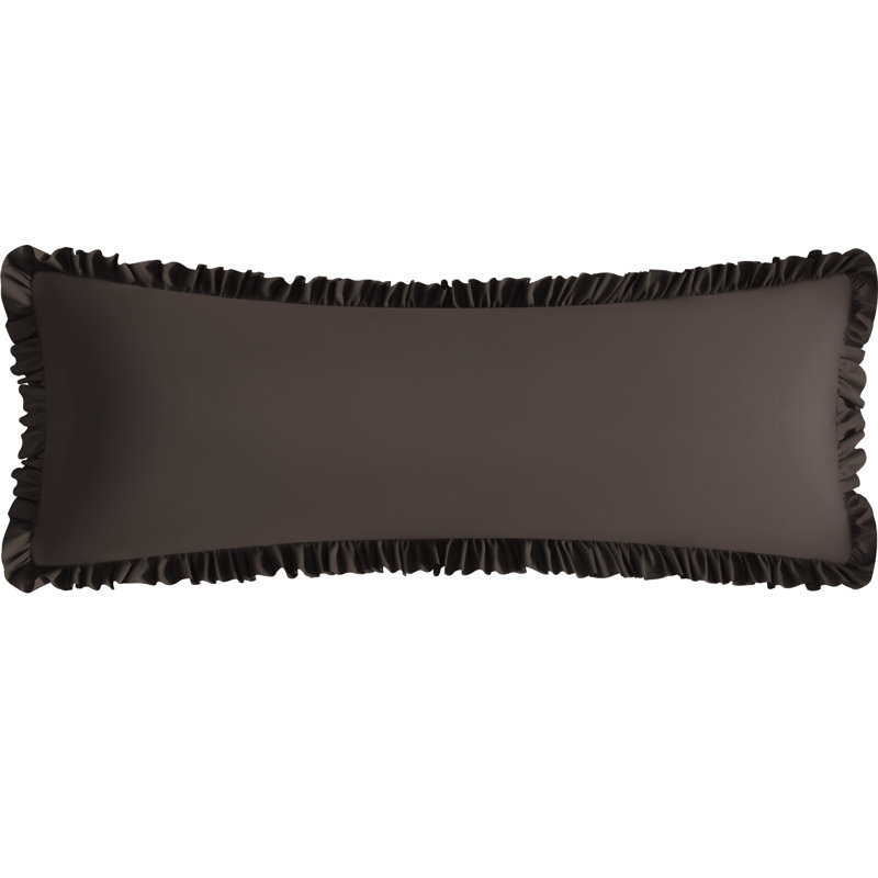 Taie d'oreiller à volants pour le corps, housse de coussin en microfibre brossée et infroissable avec fermeture à enveloppe, 20 po x 54 po (paquet de 1)