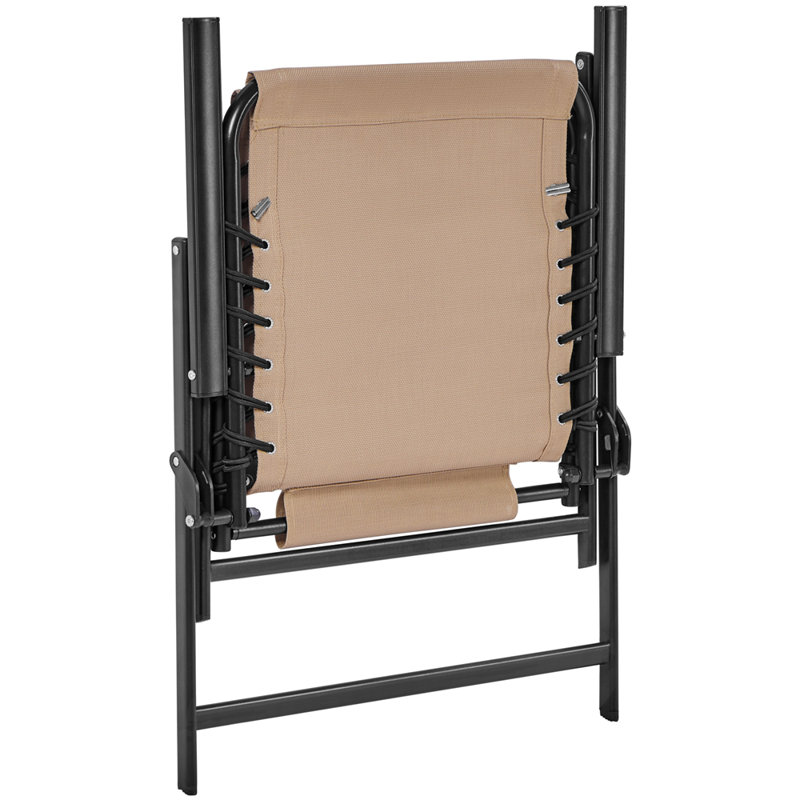 Chaises de salle à manger d'extérieur pliables avec dossier et accoudoirs Texteline, Beige