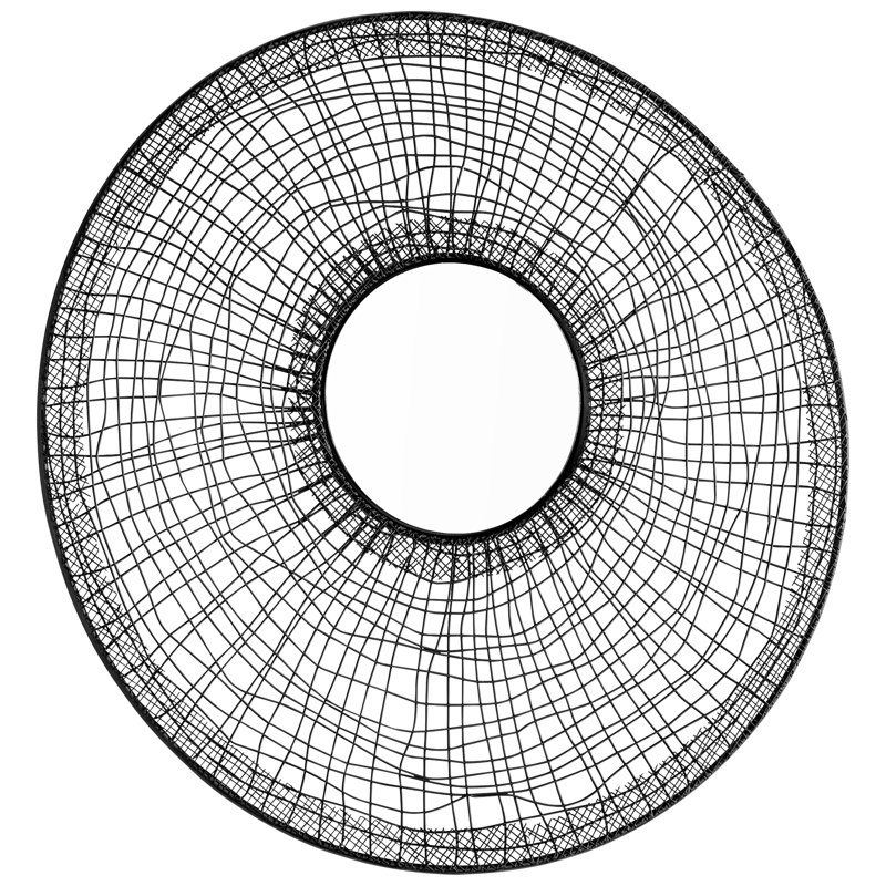 Silk Noir Metal Round Mirror