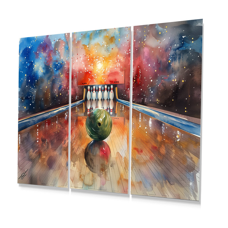Ensemble de salon Selph - Bowling Wall Art, H 32 po x l 48 po x P 1 po, Métal métal