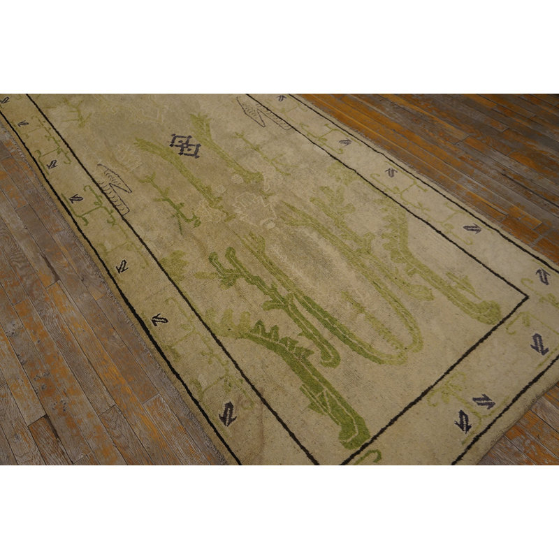 Antique Chinese - Mongolian Hallway Runner Wool Ivory Rug
