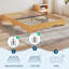 Base de lit plateforme simple en bois Minimalist, bord ondulé, profil bas, sans sommier, pin-129473837-129473838