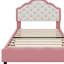 Lit princesse simple en similicuir avec tête de lit capitonnée-698784973