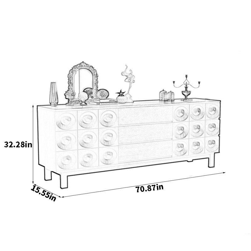Retro-Style Living Room Sideboard, Walnut