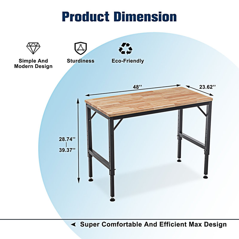 Heavy-Duty Adjustable Workbench