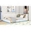 Lit plateforme double avec ports USB et ceinture à DEL, blanc