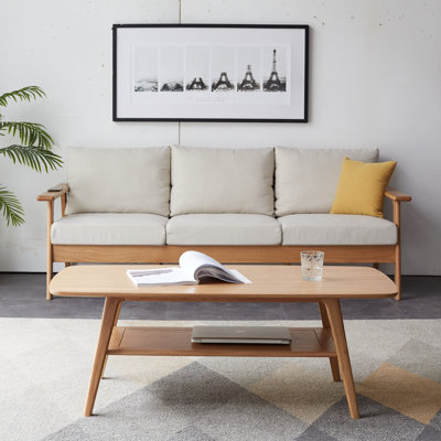 Dulcio 100% Solid Oak Coffee Table with storage shelf