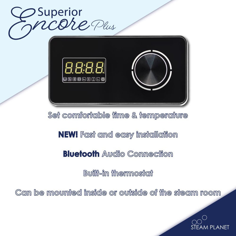 Générateur de vapeur auto-drainant 18 kW Superior Encore Plus avec clavier numérique horizontal Bluetooth