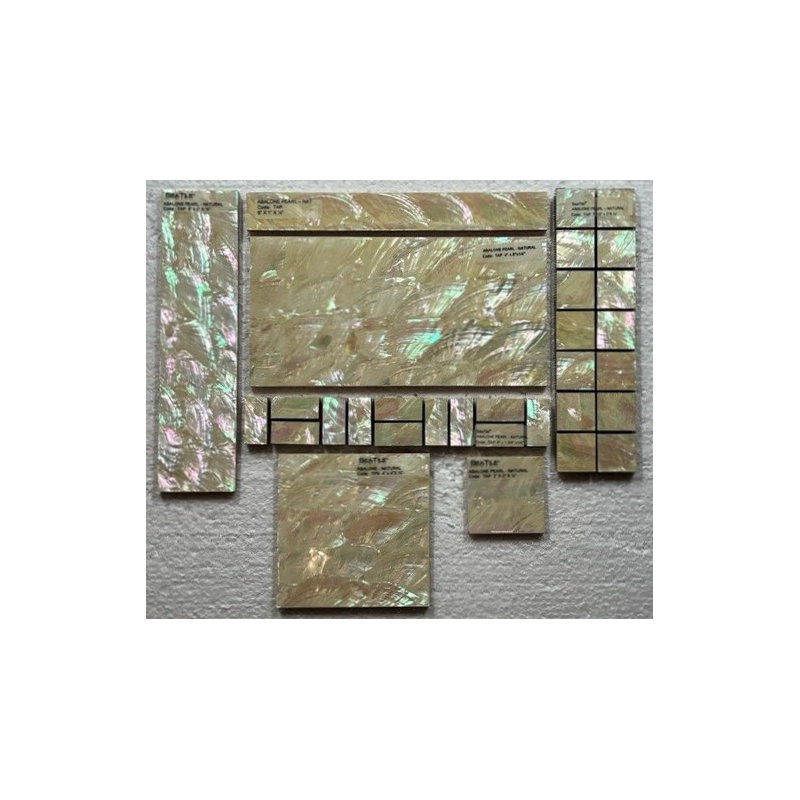 2" x 8" Authentic SeaShell Listello/Border Tile in Abalone Pearl