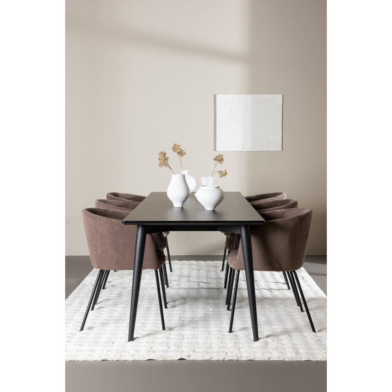 Lolas 6 - Person Dining Set, Brown, Brown