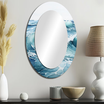 Teal Minimalisme Tranquil Waters - Miroir mural moderne bleu sarcelle