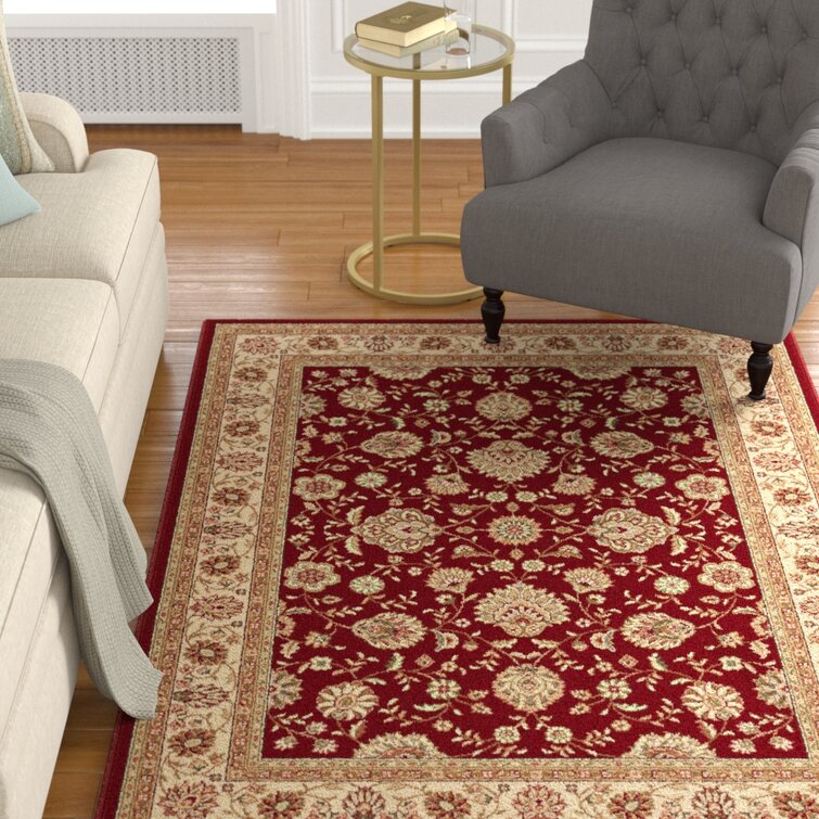 Floor Mat, Small Rug, Thick Carpet, Rectangle Rug, Red And Yellow