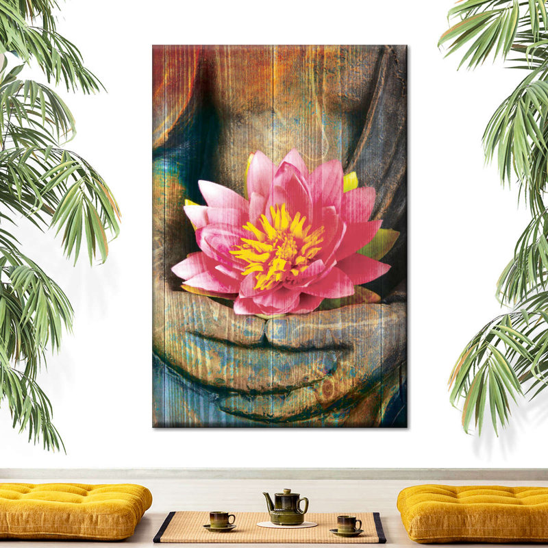 Lotus Buddha Hand - reproduction sur toile tendue, H 48 po x l 32 po x P 1,25 po
