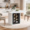Table de salle à manger ronde de 47,2 po avec réfrigérateur, tables de cuisine modernes en faux marbre blanc, table de salle à manger en bois avec tablette de rangement, tables de salle à manger rondes pour la maison