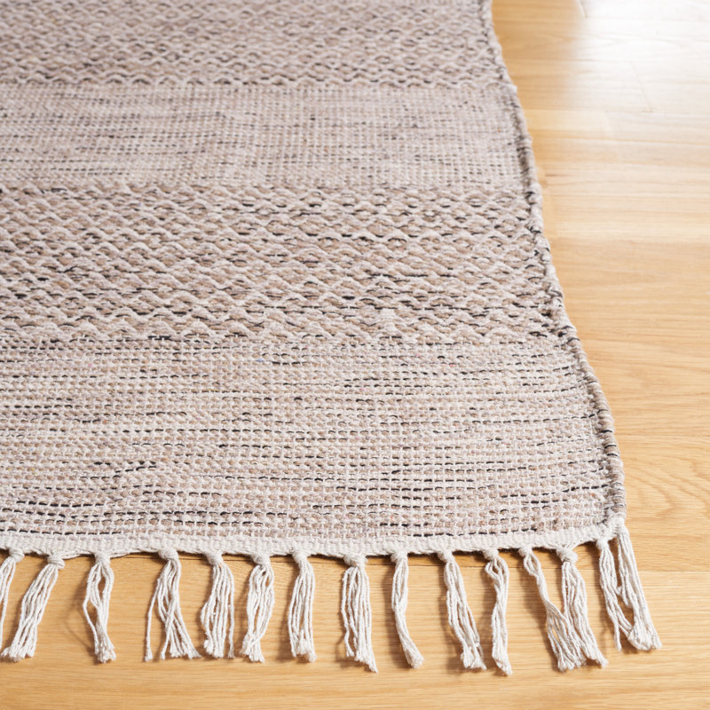 Bester Hand Woven Cotton Geometric Rug, Rectangle 8' x 10'