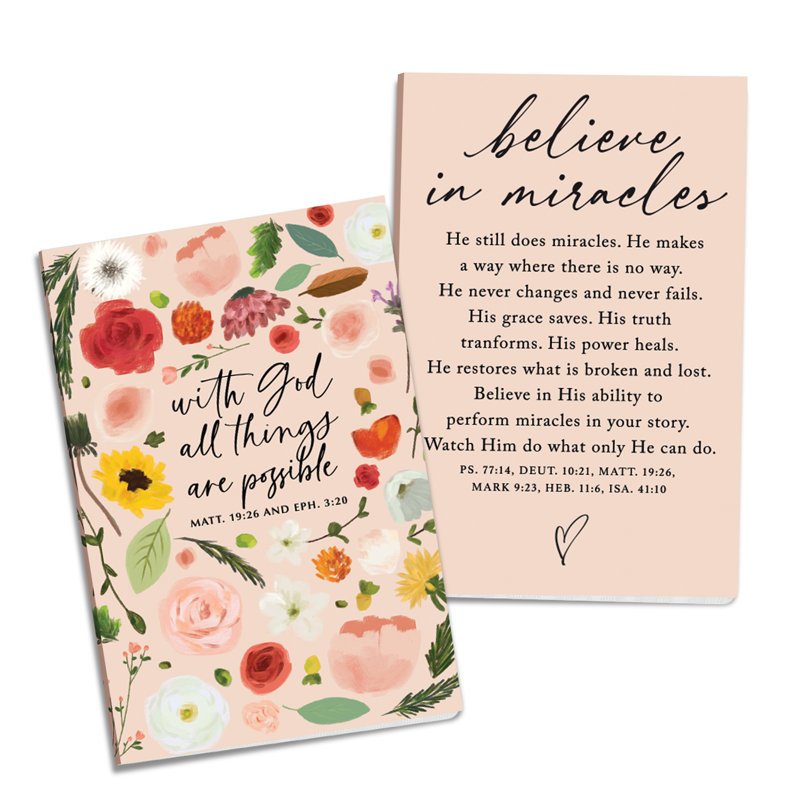 Journal Floral Believe In Miracles 2Pack