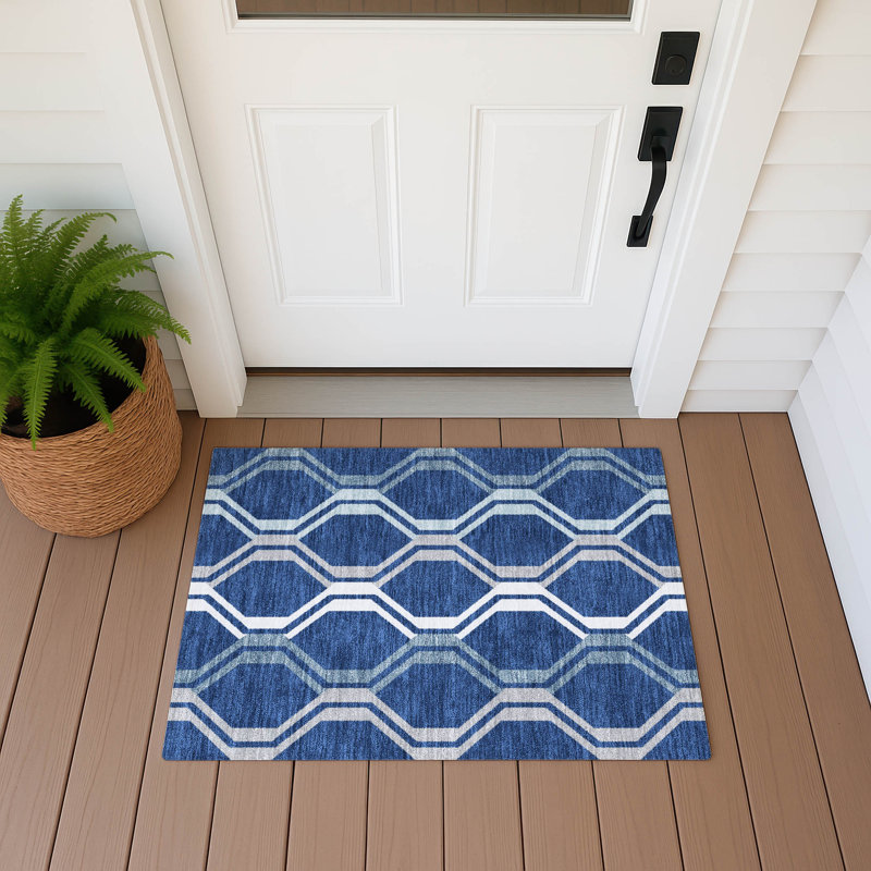 Machine Washable Indoor/Outdoor Hashlamoun ACN2326 Mid-Century Modern Rug, Rectangle 1'8" x 2'6"