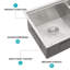Double Bowl Undermount Sink- 30"X19"X10" Double Bowl Kitchen Sink 16 Gauge With Two 10" Deep Basin