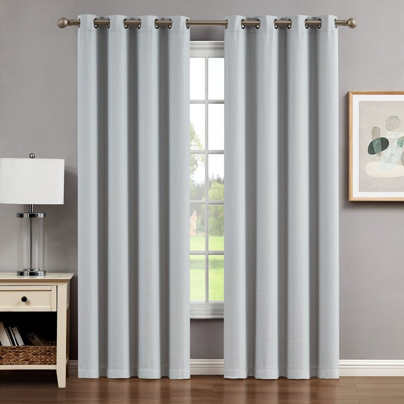 Nyasia Blackout Single Curtain Panel, 50" W x 84" L, Light Gray