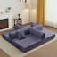 Canapé-lit 64,7 po en velours côtelé désossé, canapé futon modulaire, canapé en mousse à compression avec 2 coussins, aucun assemblage requis-1369500023-1374894628