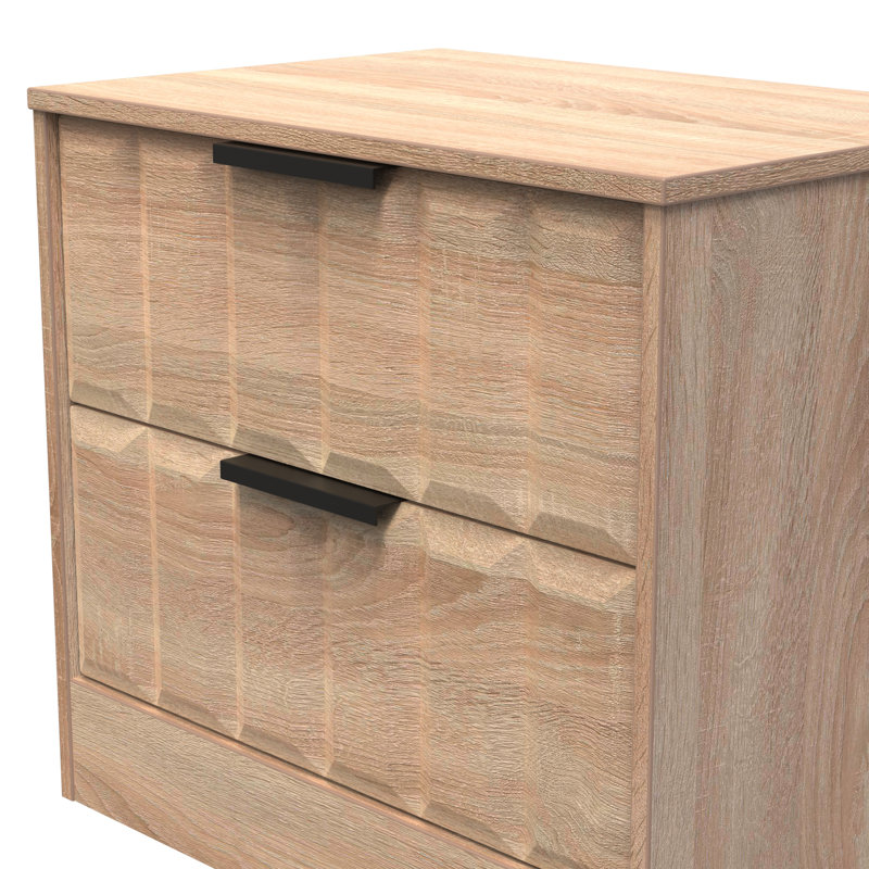 Besian 58cm W Manufactured Wood Bedside Table, Bardolino Oak