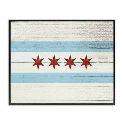 «Chicago Flag Distress Wood Look», impression