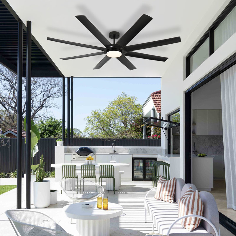 Ventilateur de plafond standard à 72 pales 72 pouces avec télécommande et ensemble d'éclairage pour salon