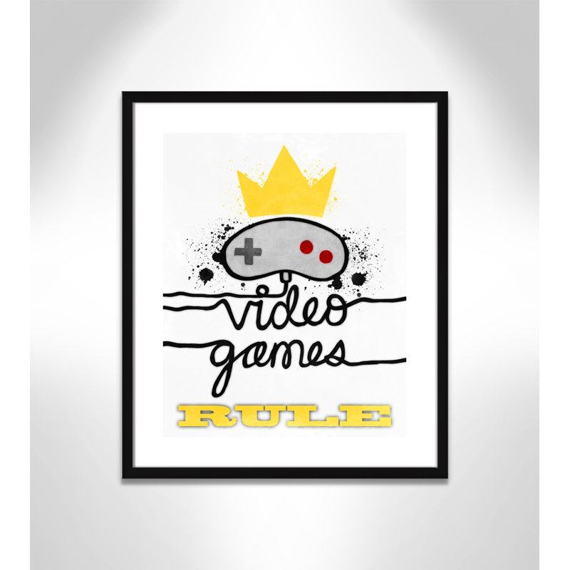 Impression de papier règle de jeux vidéo, H 25,5 po x l 21,5 po x P 1,19 po, Encadré de boîte noir