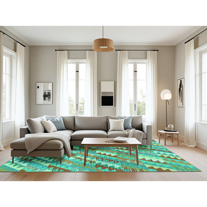 Tapis turquoise Contemporary 2221