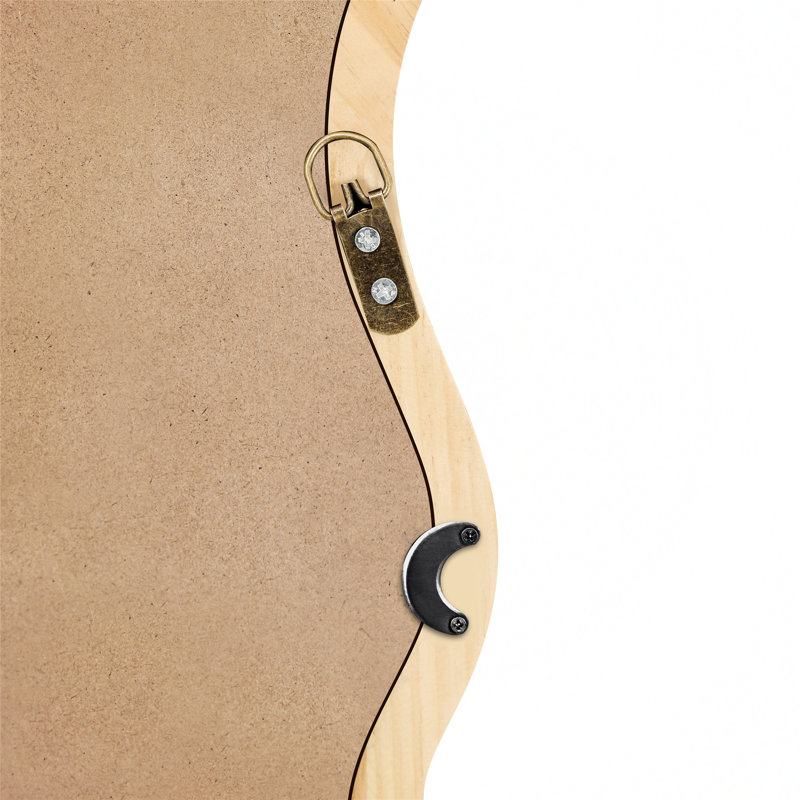 Miroir ondulé en bois massif, Noir, noir, noir, noir, 35,8 po x 35,8 po, Carrée