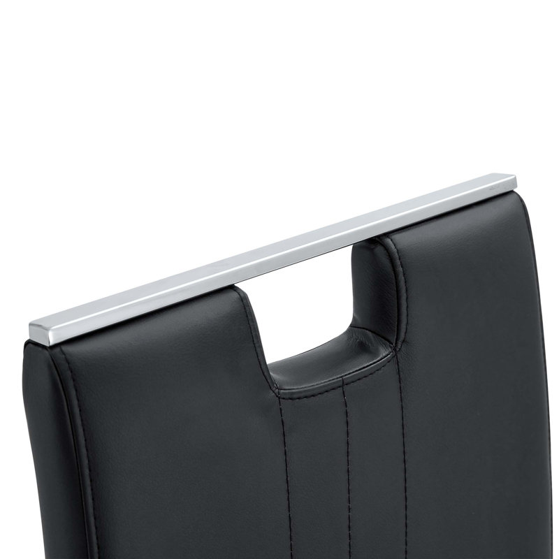 Ensemble de 2 chaises de salle à manger en PU, Noir
