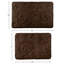 Lavish Home Set of 2 Memory Foam Bath Mats, Brown-197992108