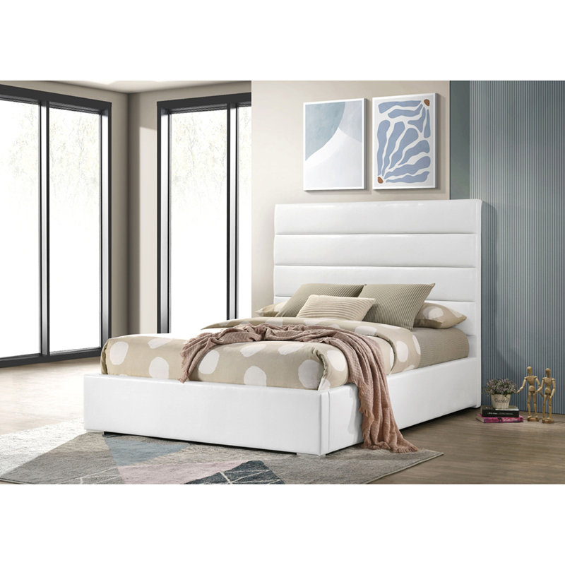 Dulcey White Upholstered Full Platform Bed