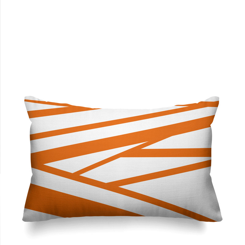 Coussin décoratif intérieur / extérieur Risley Minimalist, Orangé, H 20 po x l 14 po, Rectangulaire