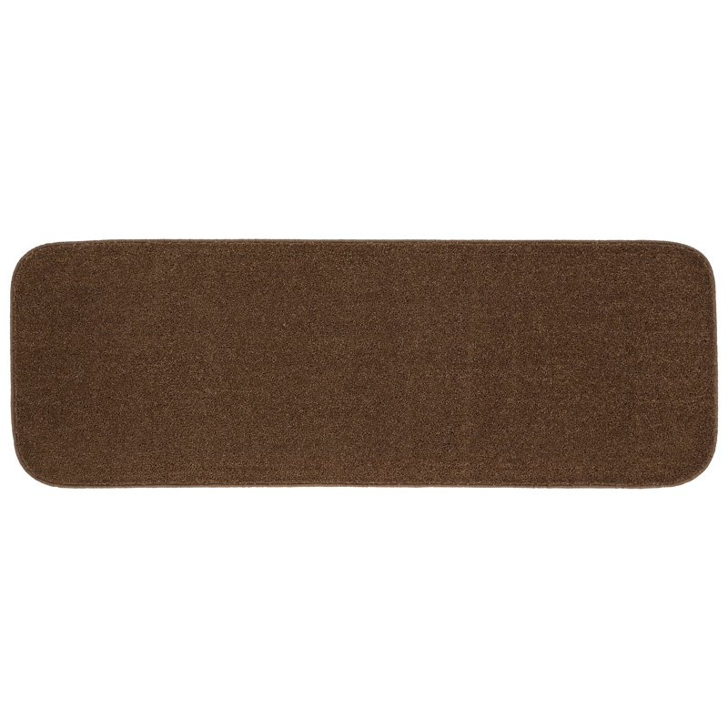 Monarrez Nylon Bath Rug with Non-Slip Backing, Single- 60" L x 22" W, Cinnamon