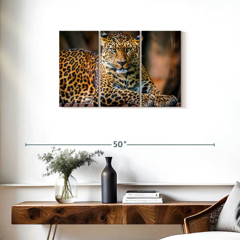 Jungle Wildlife Leopard, 20" H x 33" W