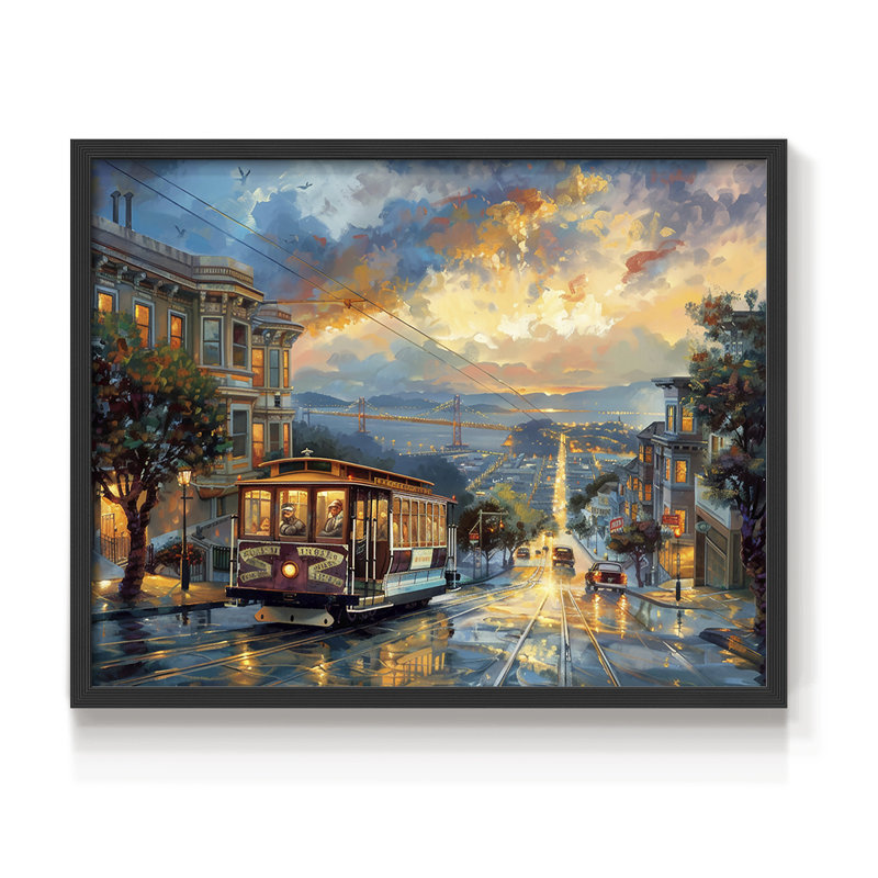 Paysage - Cxxxvi - Reproduction encadrée - Restickable, H 16 po x l 20 po, Black
