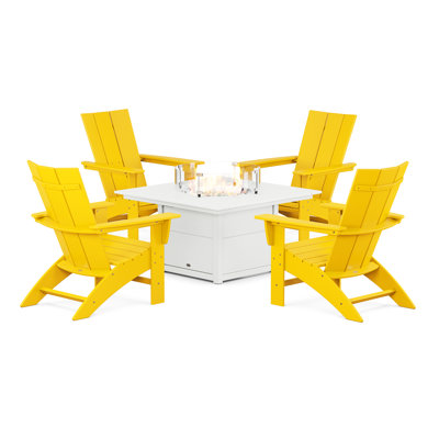 POLYWOOD® Modern Adirondack 4-Person Patio Seating Group