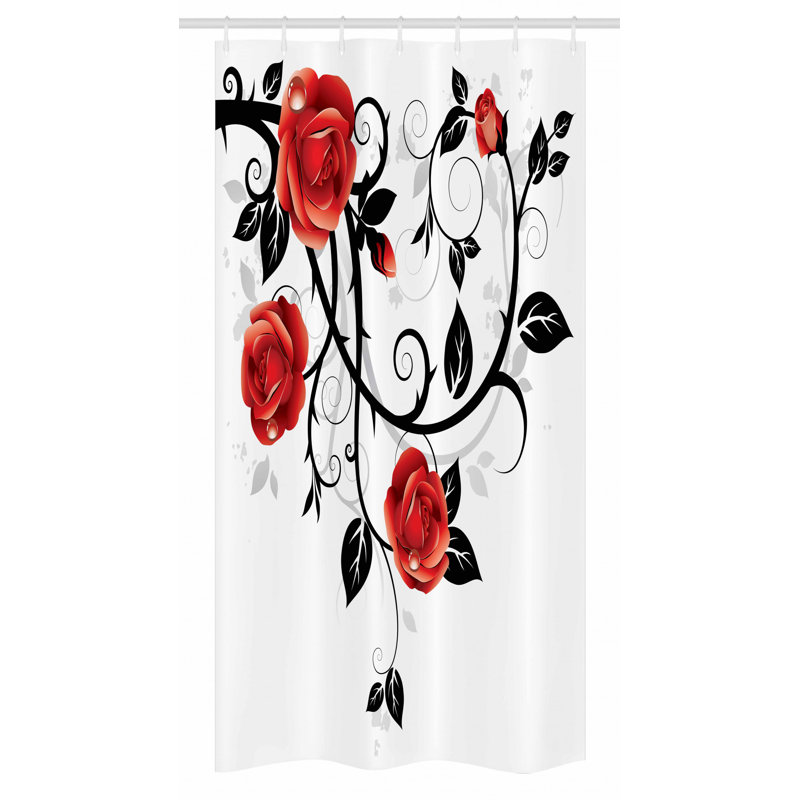 Floral Shower Curtain with Hooks Included, 36" W x 72" L
