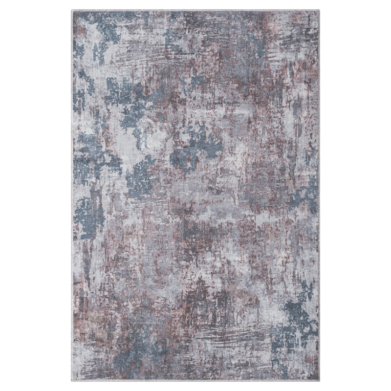 Washable Savana grey/blue/brown Mix Rug, Rectangular 120 x 180cm