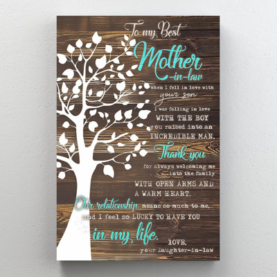 To My Best Mother In Law, impression sur toile