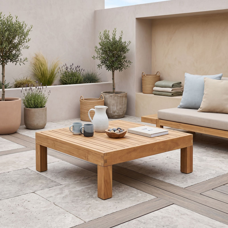 Table basse d'extérieur en bois, Teck