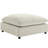 Cassandra Beige Fabric 40 In. Square Ottoman