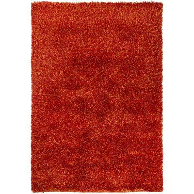Tulip Hand Loomed Modern Area Rug in Red/Yellow