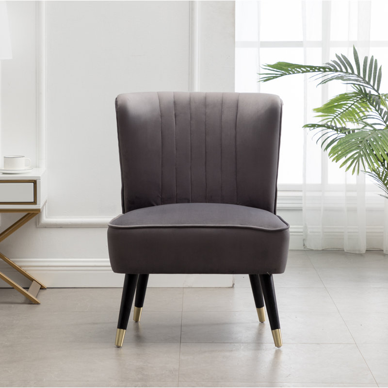 Fauteuil d'appoint Elon, Velours gris velours