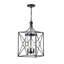 Luminaire suspendu carré 3 lumières lanterne Oryana
