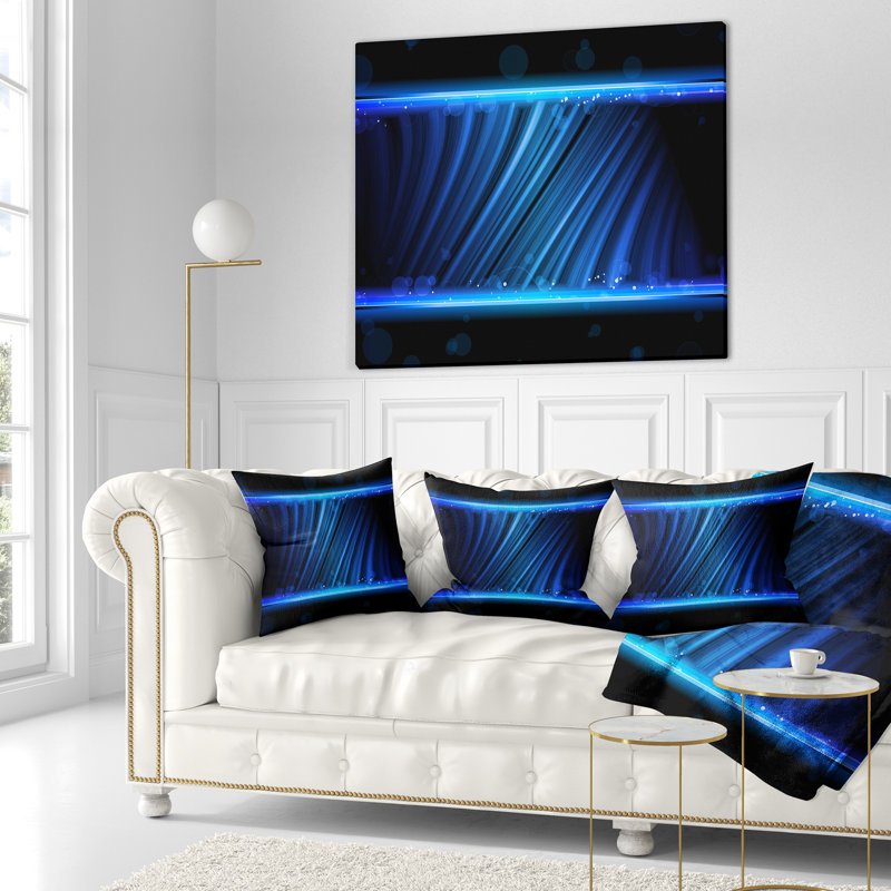 Disco Blue Waves - Abstract Printed Pillow, 16" x 16", Throw Pillow